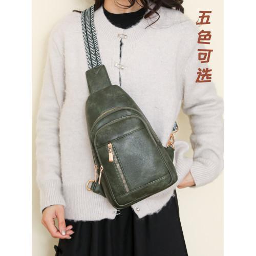 時尚胸前包包斜背女包新款2026潮春夏百搭單肩包胸包多用斜後後背包軟