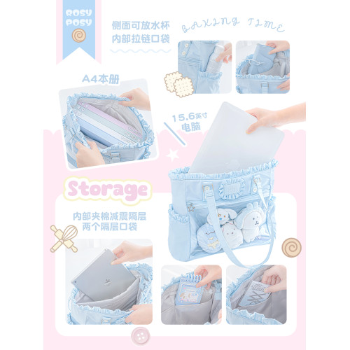 RosyPosy柔設原創痛包大容量追星外出單肩高顔值藍色紫色斜背娃包 RosyPosy柔設原創痛包大容量追星外出單肩高顔值藍色紫色斜背娃包