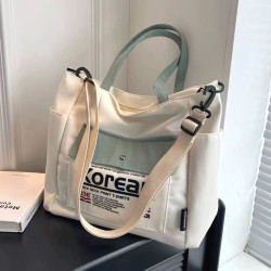 大容量帆布包包女Hot款潮大學生上課手提袋百搭單肩托特通勤