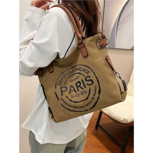 春夏小衆單肩包包女2025新款時尚帆布手提袋大容量上課通勤托特包