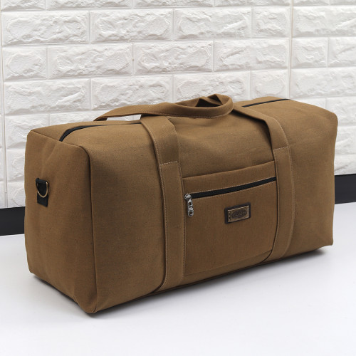 帆布手提包大容量耐磨行李包單肩斜背旅行包打工出差包戶外旅遊包