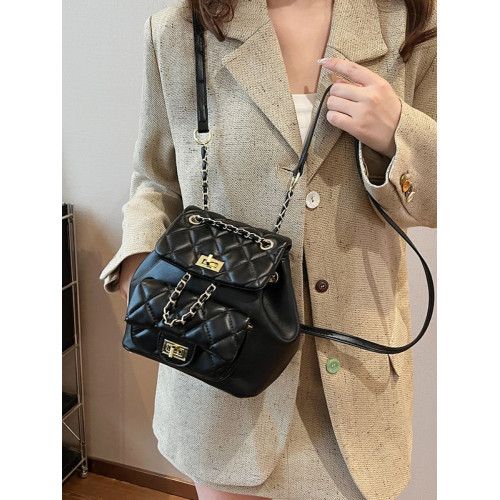 小香風菱格鏈條雙肩包女2025夏季新款時尚簡約學生包高級感單肩包