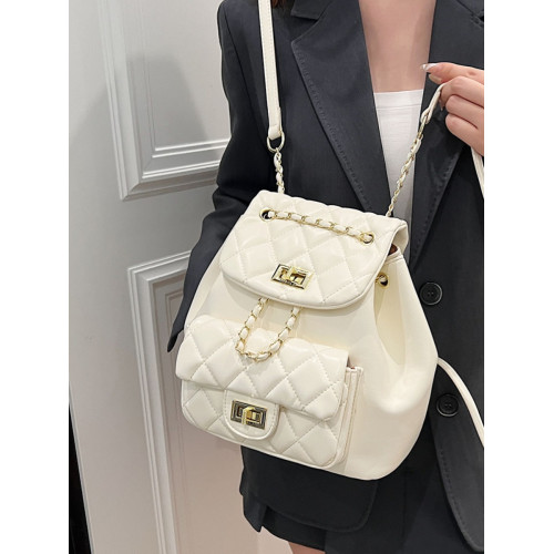 小香風菱格鏈條雙肩包女2025夏季新款時尚簡約學生包高級感單肩包