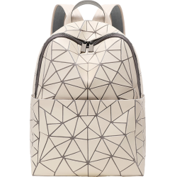 三一宅生2025新款幾何菱格雙肩包女大容量旅行後後背包學生書包電腦包