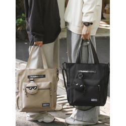 手提包男大容量單肩斜後後背包初中生高中學生上課補習補課拎書手提袋