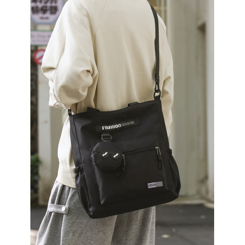 手提包男大容量單肩斜後後背包初中生高中學生上課補習補課拎書手提袋