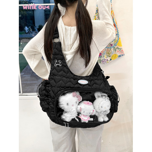 winkouv原創韓系追星小食量斜背痛包大容量高級感日常托特包娃包