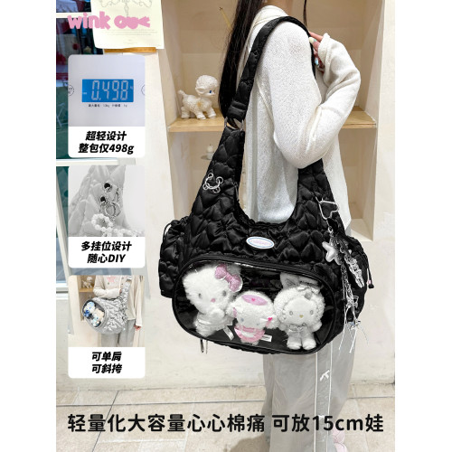winkouv原創韓系追星小食量斜背痛包大容量高級感日常托特包娃包