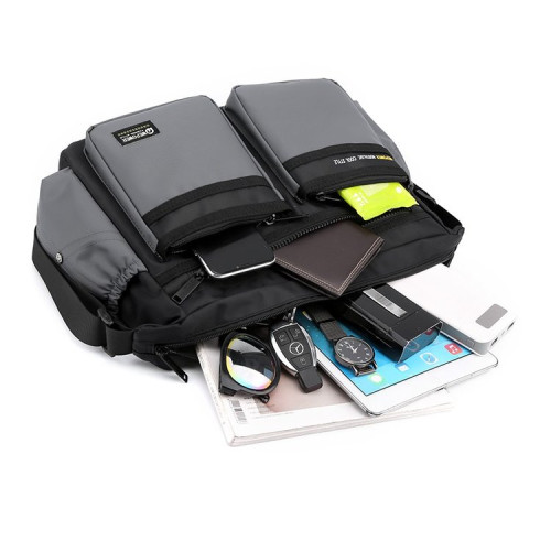 男士單肩包大容量多隔層運動包時尚潮流男士斜後後背包防水輕便旅行包