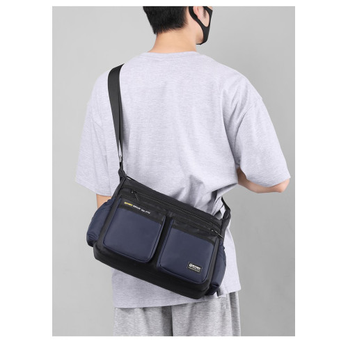 男士單肩包大容量多隔層運動包時尚潮流男士斜後後背包防水輕便旅行包