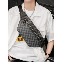 新款格子胸包腰包潮 時尚男包包百搭斜背胸包潮男女包街頭單肩包