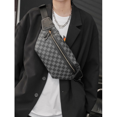新款格子胸包腰包潮 時尚男包包百搭斜背胸包潮男女包街頭單肩包 新款格子胸包腰包潮 時尚男包包百搭斜背胸包潮男女包街頭單肩包