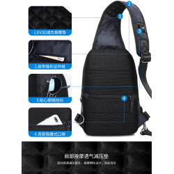 時尚胸包男士包包商務休閒腰包大容量胸前後後背包新款斜後後背包男單肩包