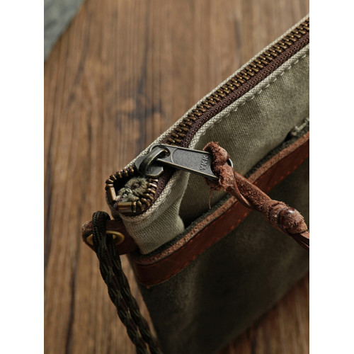 重工水洗美式復古軍事風帆布包配牛皮休閒斜後後背包男士手機包單肩包