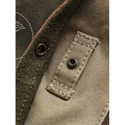 重工水洗美式復古軍事風帆布包配牛皮休閒斜後後背包男士手機包單肩包