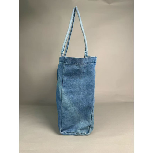 GAP帆布包大容量牛仔藍字母單肩包外出通勤時尚簡約百搭托特包包