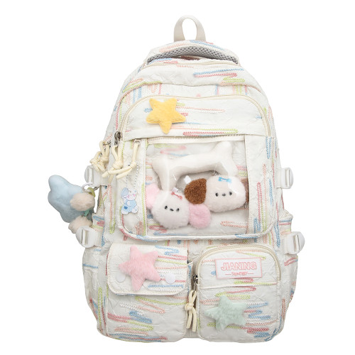 兒童書包女生小學生初中生高中女孩可愛字母後後背包大學生痛包雙肩包 兒童書包女生小學生初中生高中女孩可愛字母後後背包大學生痛包雙肩包