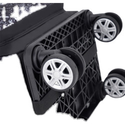 迷你12寸登機防水印花手提萬向輪拉桿包後後背包旅行短途行李袋超輕