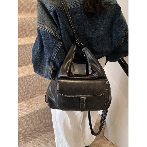 美拉德復古腋下包包女秋季2024新款潮韓國單肩大容量托特包雙肩包