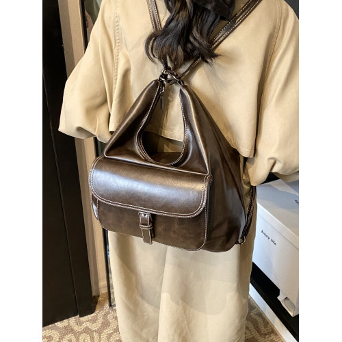 美拉德復古腋下包包女秋季2024新款潮韓國單肩大容量托特包雙肩包