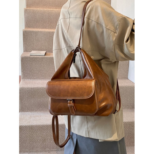 美拉德復古腋下包包女秋季2024新款潮韓國單肩大容量托特包雙肩包