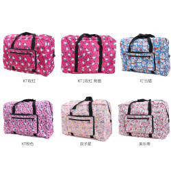 旅行袋大容量防水可套拉桿箱行李包Kitty卡通可愛可折曡行李袋