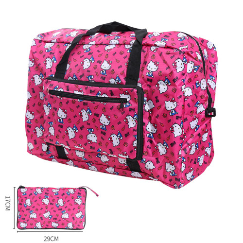 旅行袋大容量防水可套拉桿箱行李包Kitty卡通可愛可折曡行李袋