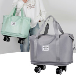 Foldable Duffel Bag Suitcase Rolling Wheels Carry on Large