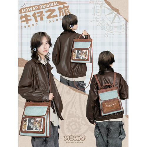MOWAP牛仔之旅原創痛包甜美可愛lolita中食量斜背手提雙肩3WAYS包
