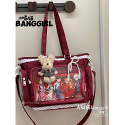 2026新款二次元痛包斜後後背包大容量托特包娃包單肩包透明吧唧痛包女