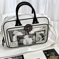 痛包通勤小食量大容量斜後後背包單肩包日系二次元日常吧唧透明包後後背包