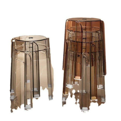 壓克力椅子塑膠凳子家用加厚可曡放圓凳簡約客廳用板凳透備明桌布 壓克力椅子塑膠凳子家用加厚可曡放圓凳簡約客廳用板凳透備明桌布