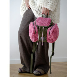 housedesign原創2025秋冬新毛絨迷你雙肩包小衆通勤時尚毛毛後後背包