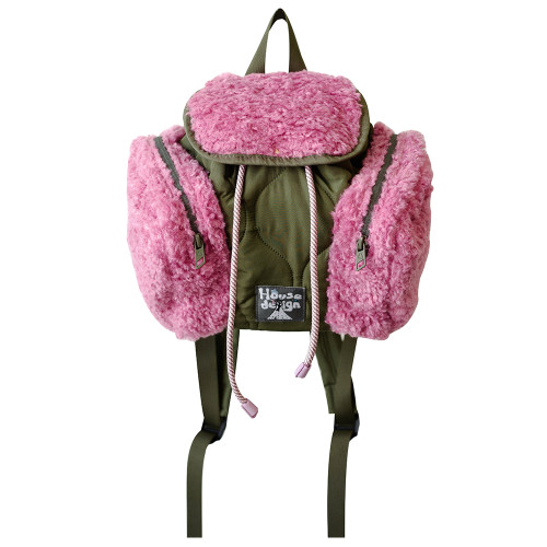 housedesign原創2025秋冬新毛絨迷你雙肩包小衆通勤時尚毛毛後後背包