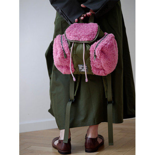 housedesign原創2025秋冬新毛絨迷你雙肩包小衆通勤時尚毛毛後後背包