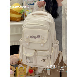 多隔層大容量書包女休閒旅行百搭雙肩包初中女生高中學生電腦後後背包