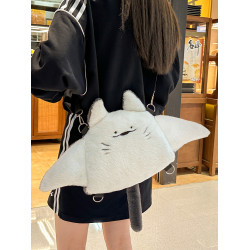 新款魔鬼魚雙肩包女個性公仔毛絨玩偶斜後後背包日系可愛少女卡通後後背包