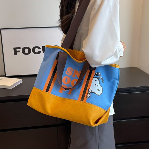 布袋子大容量結實2025新款潮卡通史努比單肩包大學生上課托特包