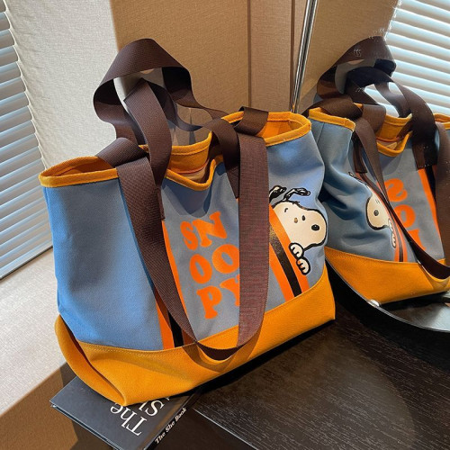 布袋子大容量結實2025新款潮卡通史努比單肩包大學生上課托特包