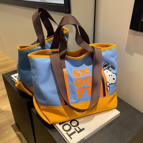 布袋子大容量結實2025新款潮卡通史努比單肩包大學生上課托特包