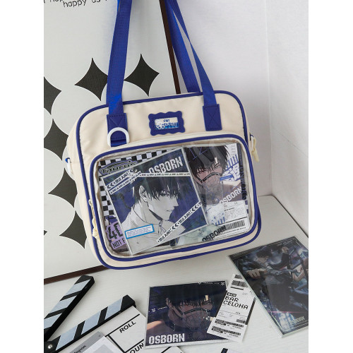 嗚咚小鋪原創日常百搭透明吧唧二次元單肩斜背痛包女【奶油司康】 嗚咚小鋪原創日常百搭透明吧唧二次元單肩斜背痛包女【奶油司康】