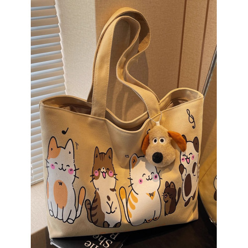 帆布包女2026新款大容量單肩包學生上課通勤托特包休閒百搭手提袋