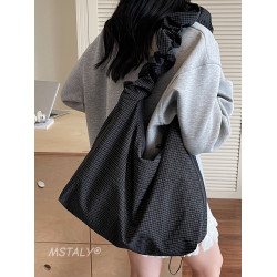 韓版ins時尚褶皺帆布包包女2026新款輕便托特包上課大容量斜後後背包