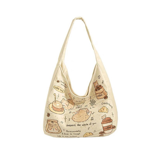 2024新款卡通貓狗單肩包百搭大容量學生帆布包通勤托特外出大合集