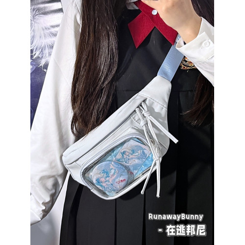 可愛多層少女心小衆基礎款小食量痛包娃包二次元透明純色斜背胸包 可愛多層少女心小衆基礎款小食量痛包娃包二次元透明純色斜背胸包