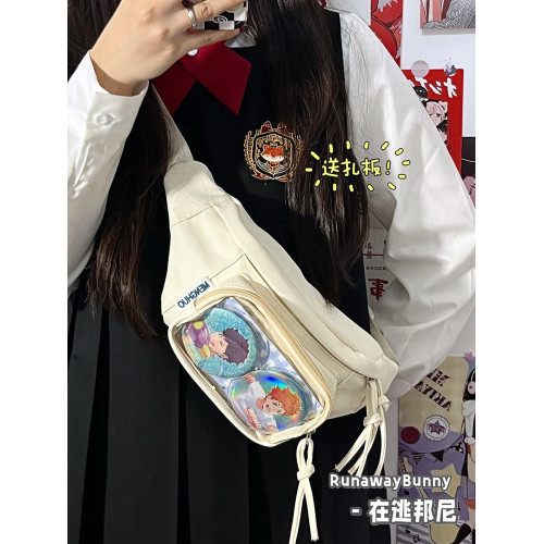 可愛多層少女心小衆基礎款小食量痛包娃包二次元透明純色斜背胸包 可愛多層少女心小衆基礎款小食量痛包娃包二次元透明純色斜背胸包