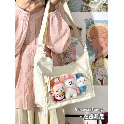 校園百搭大容量單肩斜後後背包二次元洛麗塔漫展透明吧唧痛包10cm娃包