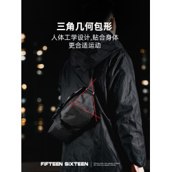 15/16黑色彈道尼龍斜後後背包潮牌小包機能男士隨身後後背包cordura胸包