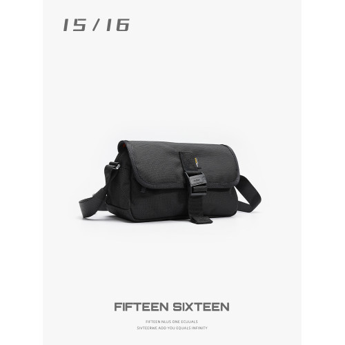 15/16黑色彈道尼龍斜後後背包潮牌小包機能男士隨身後後背包cordura胸包