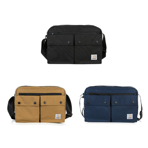 韓版男士單肩包時尚學生斜後後背包單肩書包日系學院風簡約帆布挎包潮